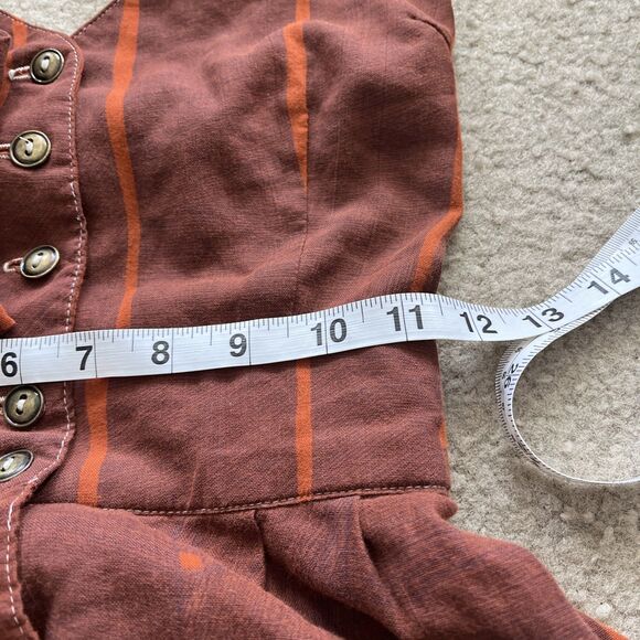 Womens Western Fairy Pinup Dress S Red Mod Halter Retro Rockabilly Ranch Boho - Picture 11 of 11